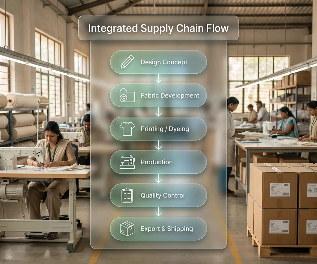 Low MOQ apparel production and textile sourcing in India
